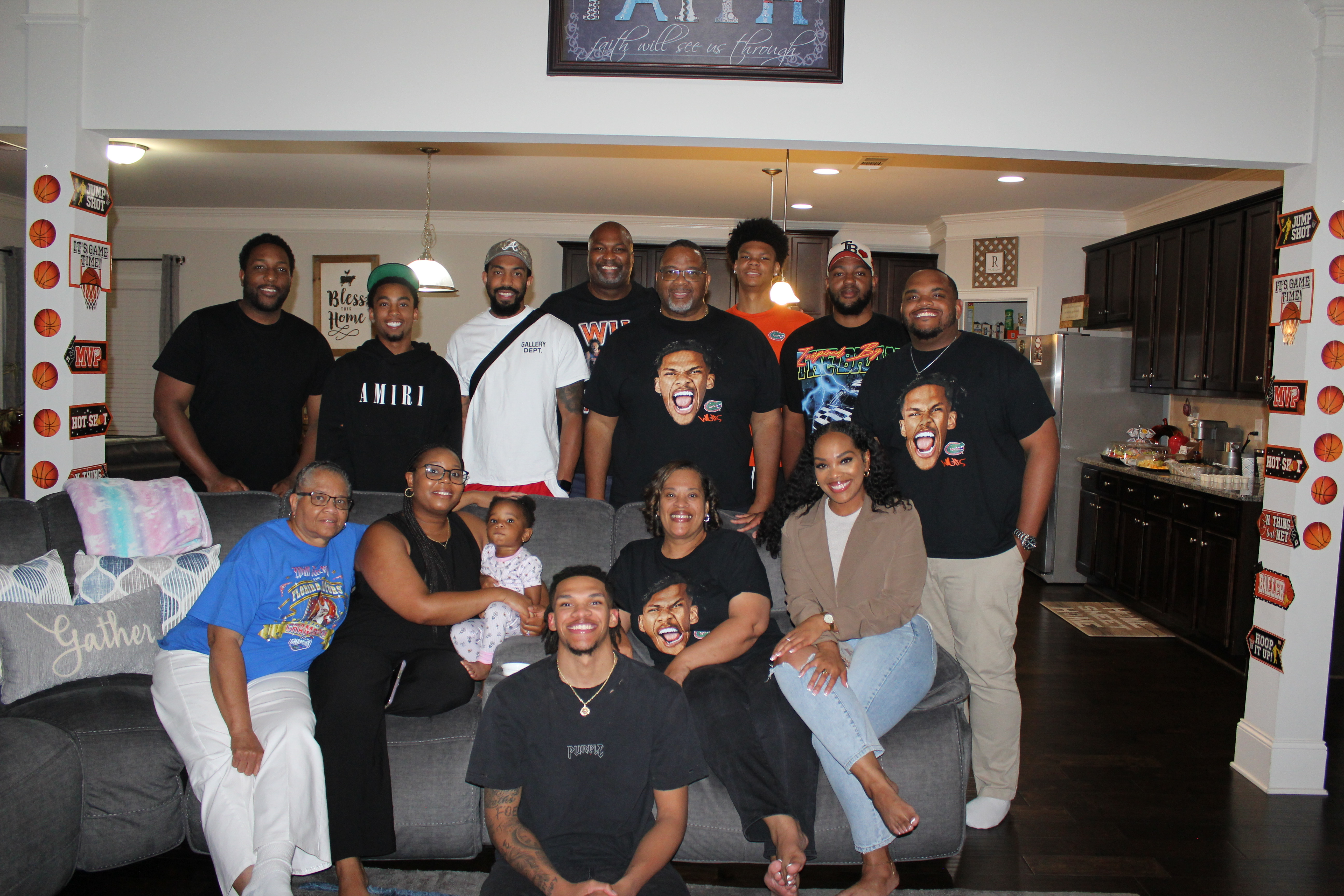 Will Richard on draft night joined by Carlin Hartman and their families.