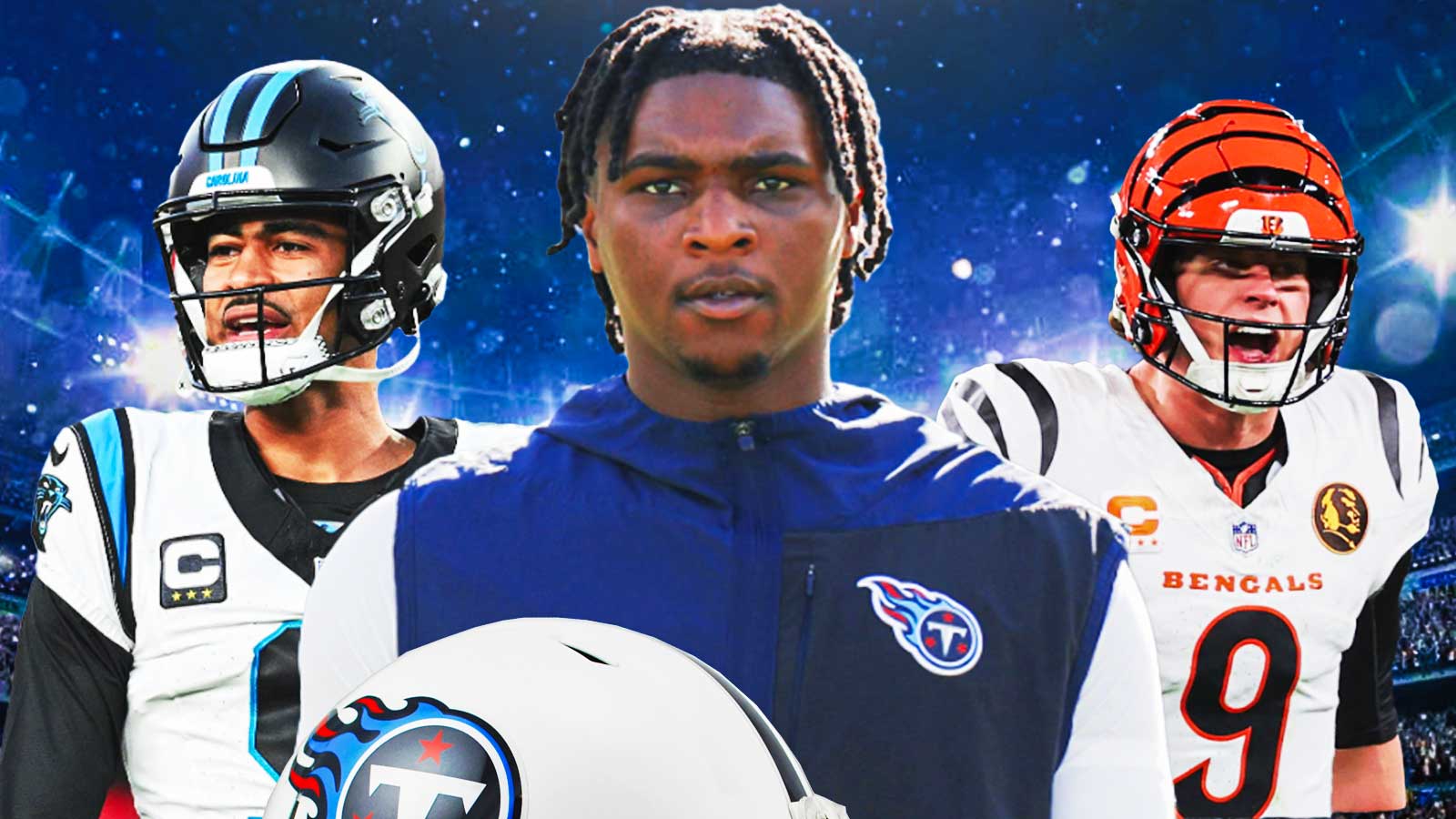 Cam Ward . Next to him is Bryce Young, Joe Burrow.