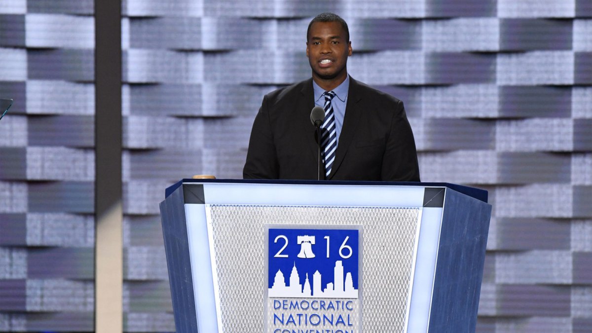 Former NBA star Jason Collins, who's currently battle Stage 4 brain cancer.