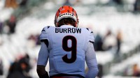 Cincinnati Bengals quarterback Joe Burrow (9) warms up before the game against the Baltimore Ravens at Paycor Stadium.