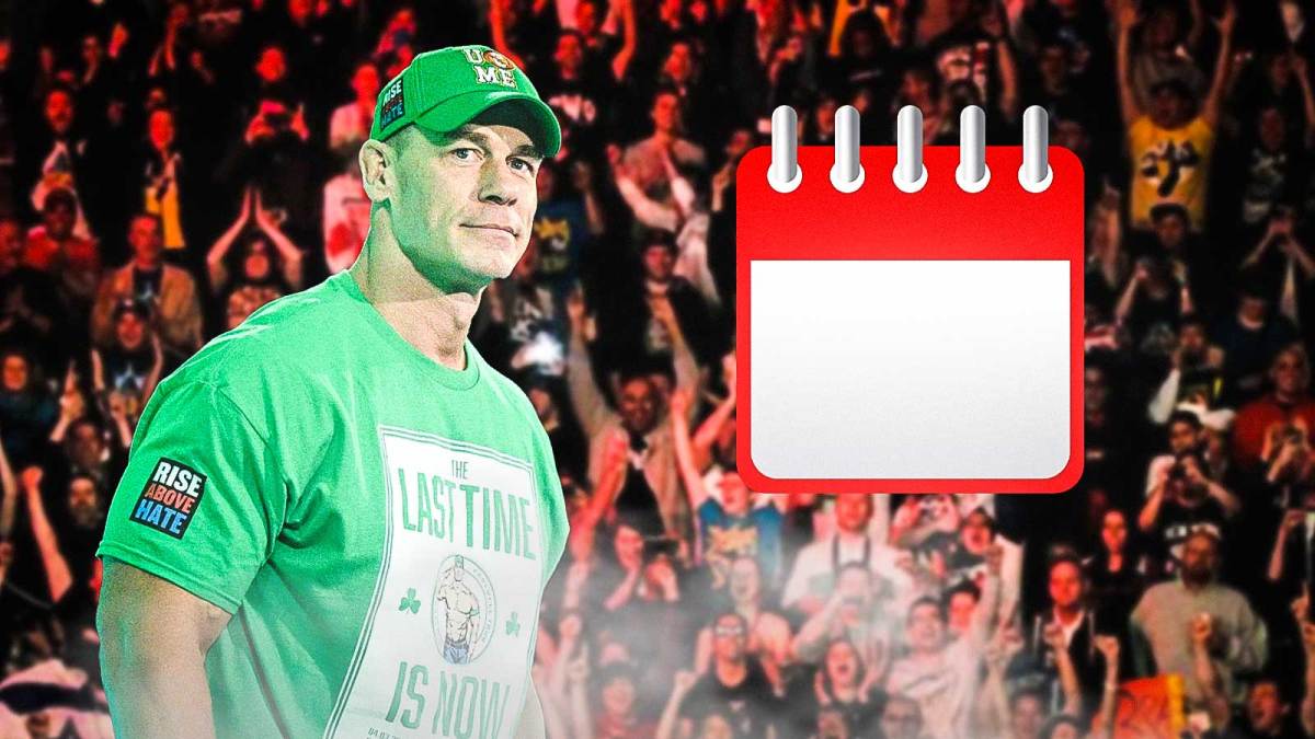 WWE Superstar John Cena, who's on his farewell tour, with a calendar.