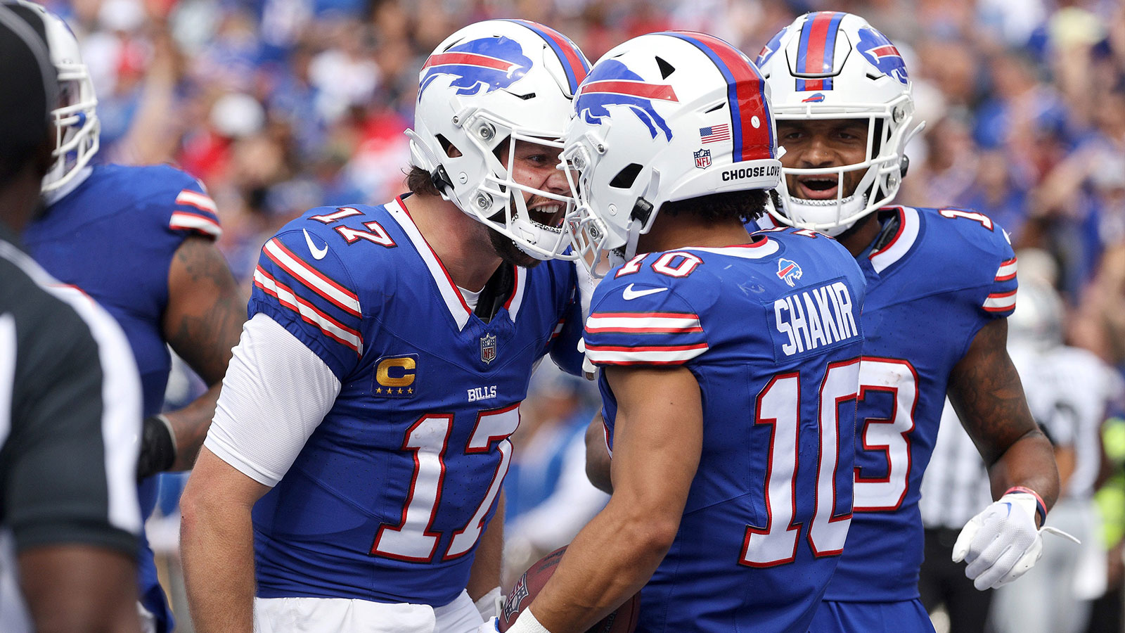 Josh Allen and Khalil Shakir after a touchdown.