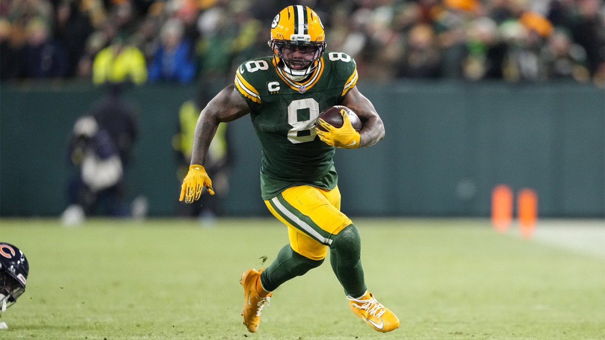 Green Bay Packers running back Josh Jacobs (8) during the game against the Chicago Bears at Lambeau Field.