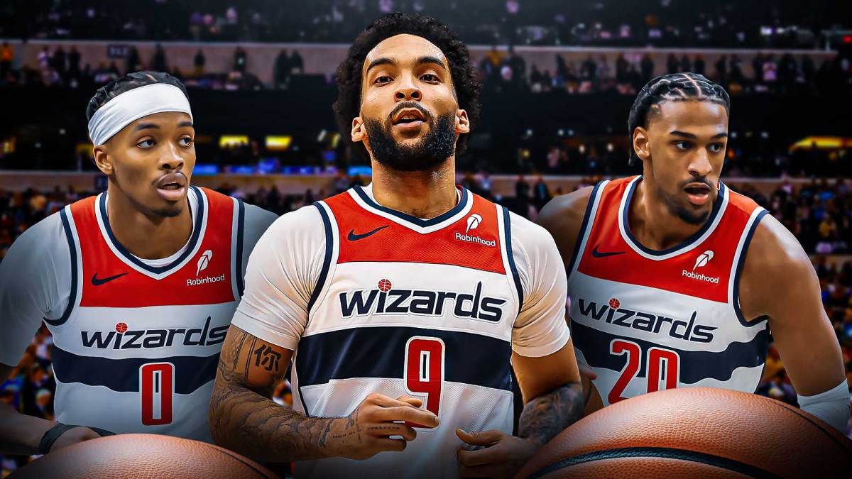 Justin Champagnie, Bilal Coulibaly, and Alex Sarr together