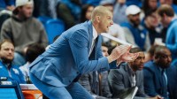 Kentucky Wildcats head coach Mark Pope during Saturday's college basketball game against Indiana.