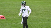 New York Jets cornerback Kris Boyd (17) participates in a drill during minicamp at Atlantic Health Jets Training Center.