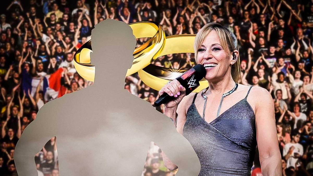 Silhouette of Patrick Ellrich, who WWE ring announcer Lillian Garcia got engaged to, and engagement rings next to them.