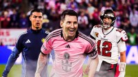 Lionel Messi with Cristiano Ronaldo and Tom Brady