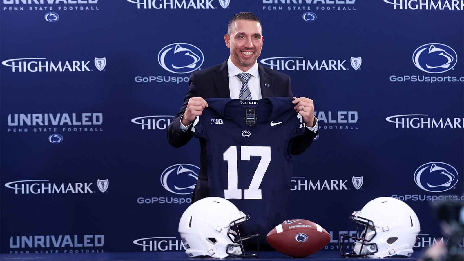 Matt Campbell poses for a photo after being announced as the Penn State Nittany Lions new head coach during a press conference at the Beaver Stadium Press Room.