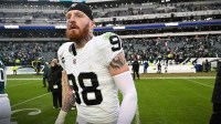 Las Vegas Raiders defensive end Maxx Crosby (98) on the field after loss to the Philadelphia Eagles at Lincoln Financial Field.