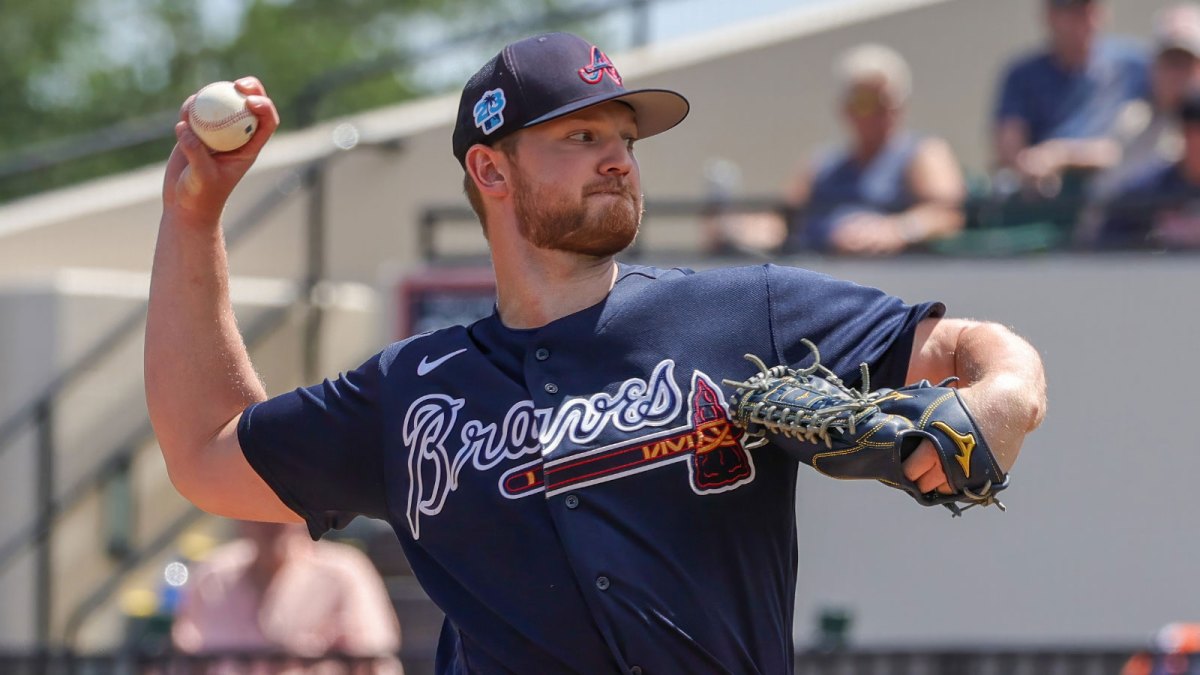 Atlanta Braves starting pitcher Mike Soroka (40) throws a pitch during the first inning against the Detroit Tigers at Publix Field at Joker Marchant Stadium