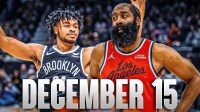 Cam Thomas and James Harden together. "December 15" front and center.