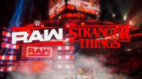 Logos for Netflix properties WWE Monday Night RAW and Stranger Things.
