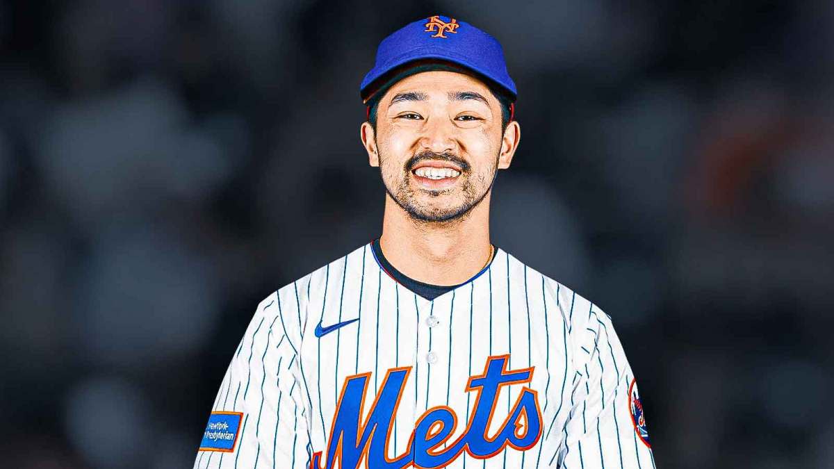 Steven Kwan in a New York Mets jersey.