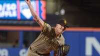 San Diego Padres starting pitcher Nick Pivetta (27) delivers a pitch during the third inning against the New York Mets at Citi Field.
