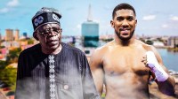 Nigerian President Bola Ahmed Tinubu with Anthony Joshua