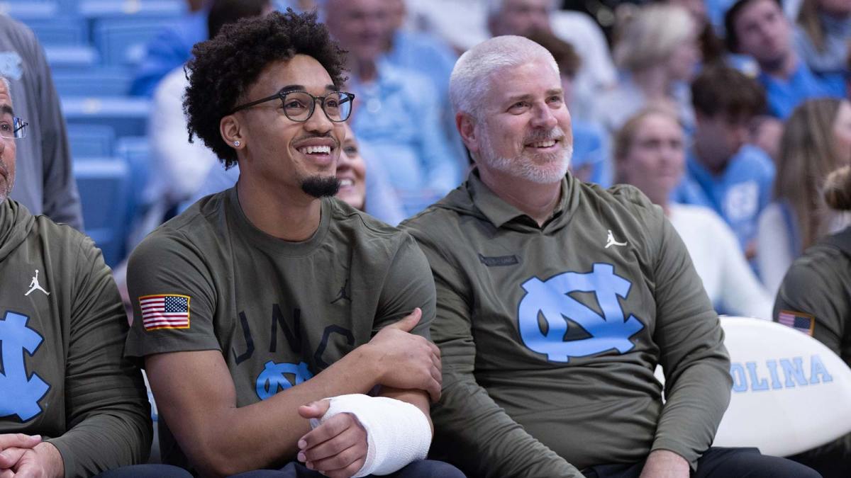 North Carolina Tar Heels guard Seth Trimble (7) watches from the bench in the second half against the Radford Highlanders at Dean E. Smith Center.