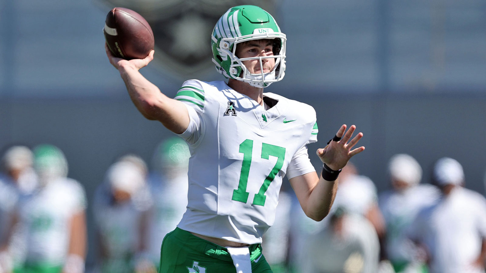 North Texas Mean Green quarterback Drew Mestemaker (17) throws a pass against the Army Black Knights during the first half at Michie Stadium. 