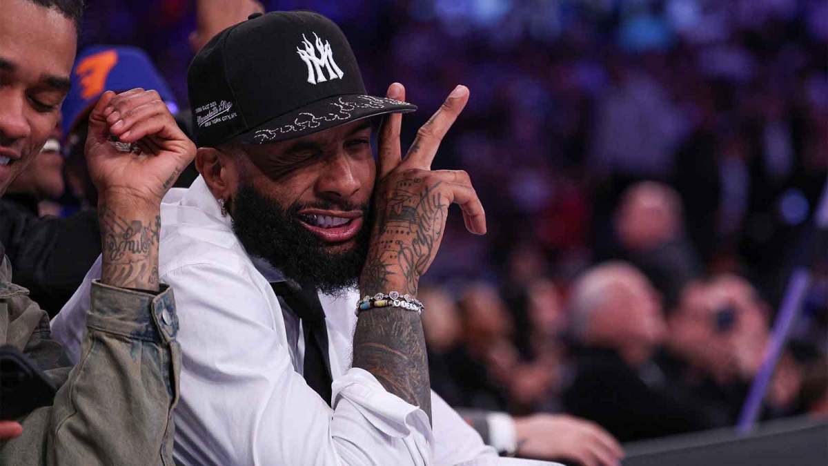 Former New York Giants and NFL wide receiver Odell Beckham Jr. at a Knicks game.