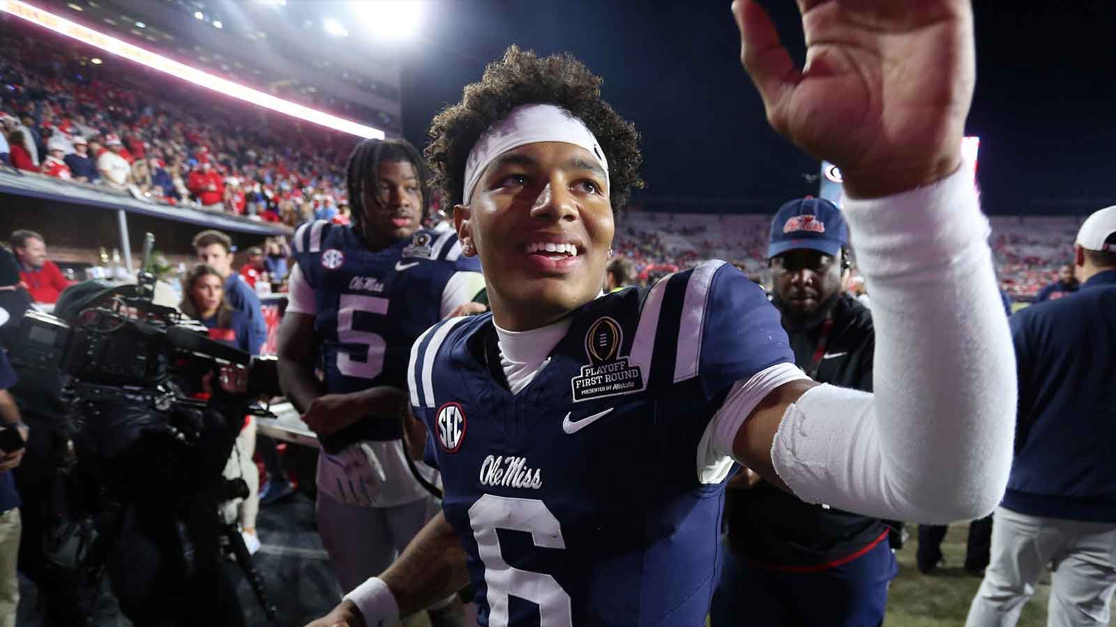 Ole Miss football’s Trinidad Chambliss did not stutter about potential Lane Kiffin talks