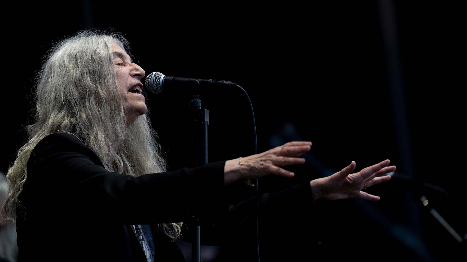 Patti Smith at the National Homecoming Music Festival during a concert in September 2023.