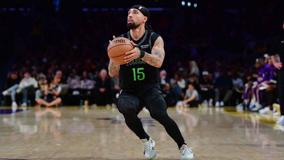 New Orleans Pelicans guard Jose Alvarado (15) shoots against the Los Angeles Lakers during the second half at Crypto.com Arena.