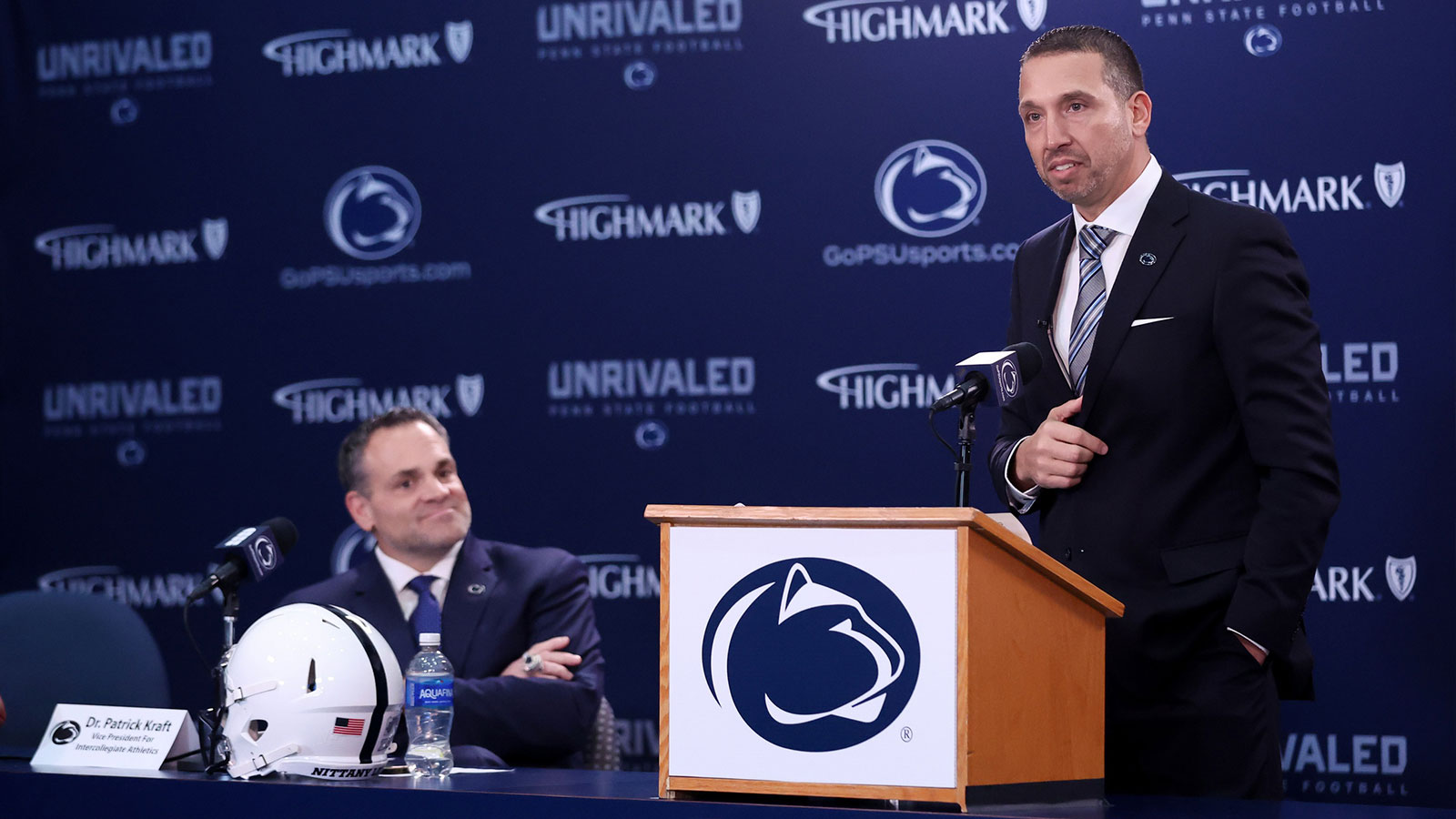 Matt Campbell is announced as the Penn State Nittany Lions new head coach during a press conference at the Beaver Stadium Press Room.