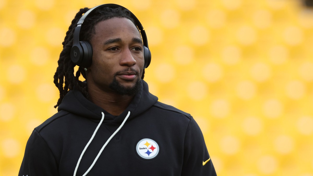 Pittsburgh Steelers cornerback Asante Samuel Jr. (22) walks the field before the game against the Buffalo Bills at Acrisure Stadium.