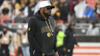 Pittsburgh Steelers head coach Mike Tomlin looks on before the game against the Cleveland Browns at Huntington Bank Field.