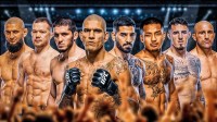 Ilia Topuria, Joshua Van, Alex Pereira, Tom Aspinall. Khamzat Chimaev, Islam Makhachev, Alexander Volkanovski, Petr Yan all together.