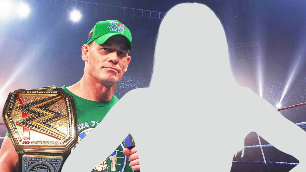 WWE star John Cena with silhouette of Lillian Garcia