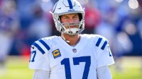 ; Indianapolis Colts quarterback Philip Rivers (17) looks on prior to a AFC Wild Card game against the Buffalo Bills at Bills Stadium.