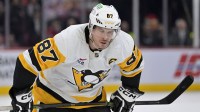 Pittsburgh Penguins forward Sidney Crosby (87) reacts after a play during the third period of the game against the Montreal Canadiens at the Bell Centre.