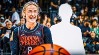 WNBA and Indiana Fever star Sophie Cunningham and a silhouette of her.