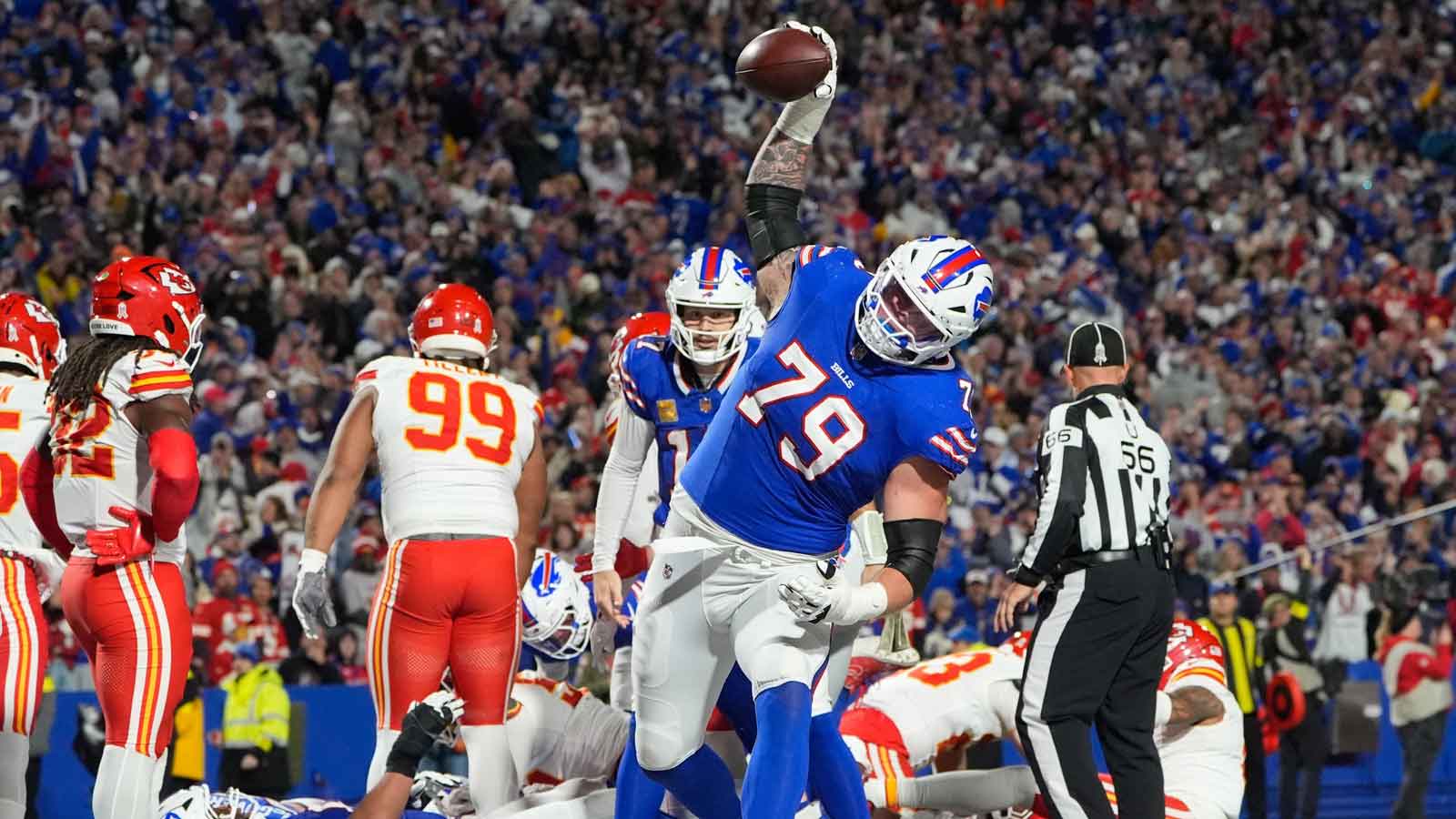 Bills’ Spencer Brown has hilarious silver lining if Myles Garrett breaks sack record on him