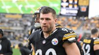 Pittsburgh Steelers linebacker T.J. Watt (90) watches the action against the Indianapolis Colts during the second half at Acrisure Stadium.