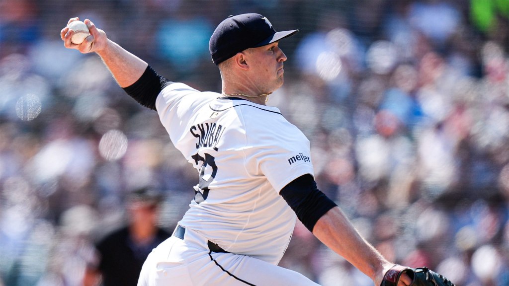 Detroit Tigers pitcher Tarik Skubal (29) throws against Cleveland Guardians during the fourth inning at Comerica Park in Detroit on Thursday, Sept. 18, 2025.