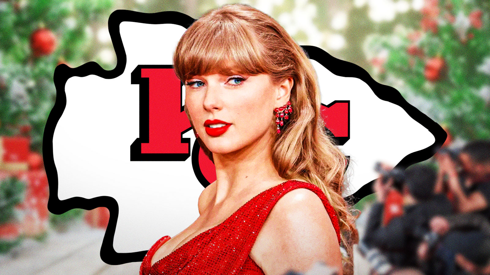 Taylor Swift snuck into Christmas party picture with Chiefs WAGs