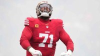 San Francisco 49ers offensive tackle Trent Williams (71) enters the field prior to the first half against the Tennessee Titans at Levi's Stadium.