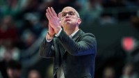UConn Huskies head coach Dan Hurley watches from the sideline as they take on the Butler Bulldogs at Harry A. Gampel Pavilion.