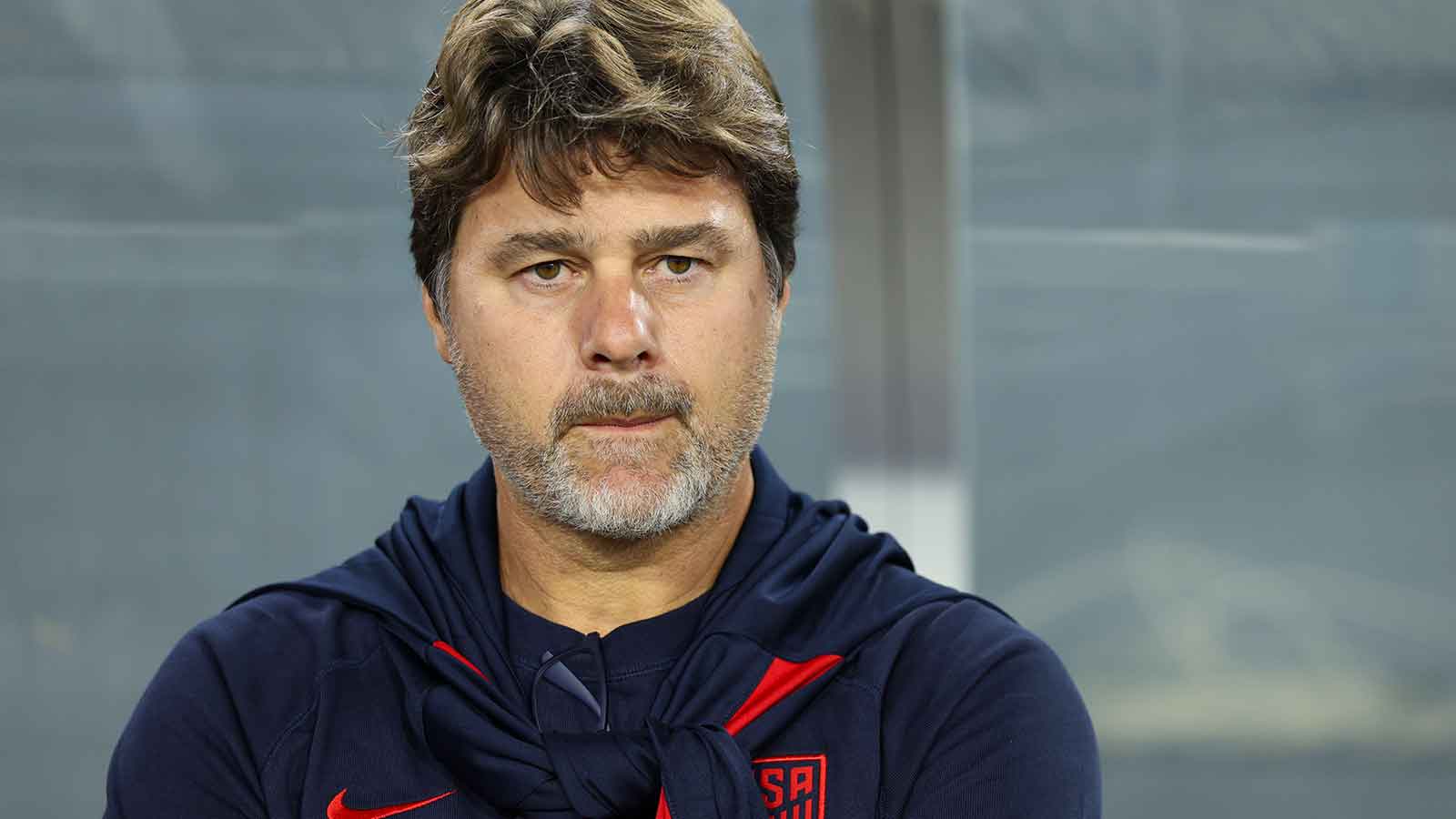 United States head coach Mauricio Pochettino looks on before an international friendly against Uruguay at Raymond James Stadium.