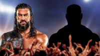WWE star Roman Reigns with silhouette of Bron Breakker
