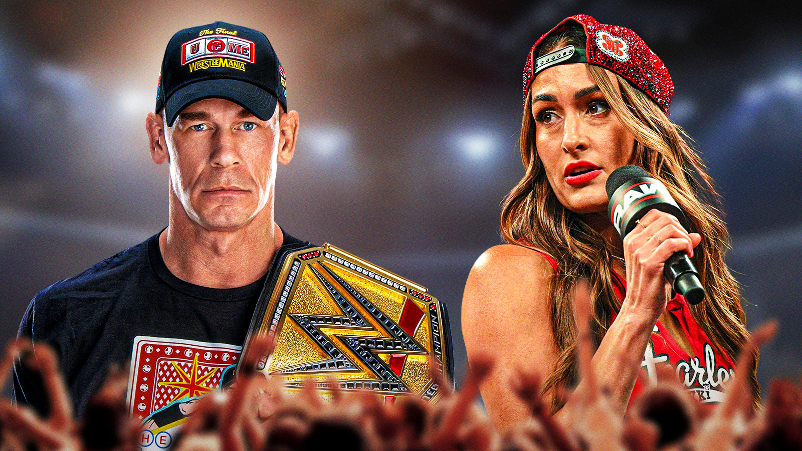 WWE star John Cena and Hall of Famer Nikki Bella.