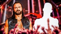 WWE star Drew McIntyre with silhouette of the injured Austin Theory, who was originally supposed to take part in the Survivor Series: WarGames match.