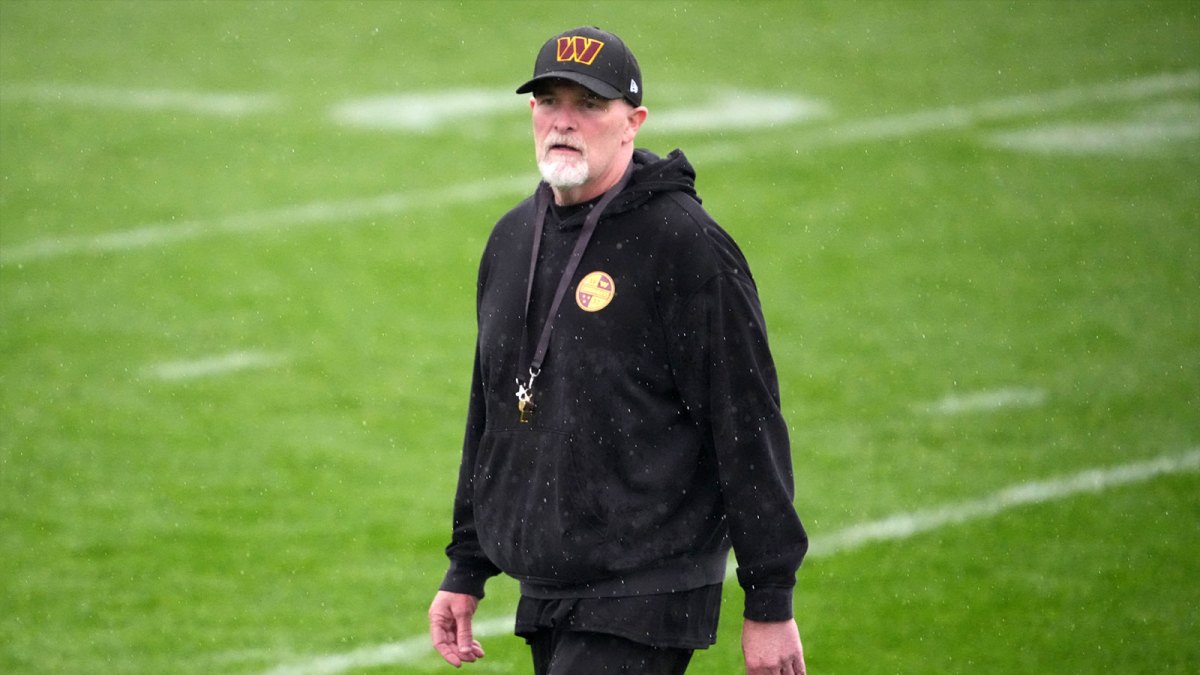 Nov 13, 2025; Madrid, Spain; Washington Commanders head coach Dan Quinn during practice at Ciudad Deportiva del Real Madrid.