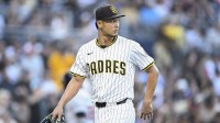 San Diego Padres starting pitcher Yu Darvish (11) walks off the field during the second inning against the Arizona Diamondbacks at Petco Park.