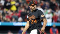 Baltimore Orioles pitcher Zach Eflin (24) walks off the field during the fifth inning against the Boston Red Sox at Oriole Park at Camden Yards.
