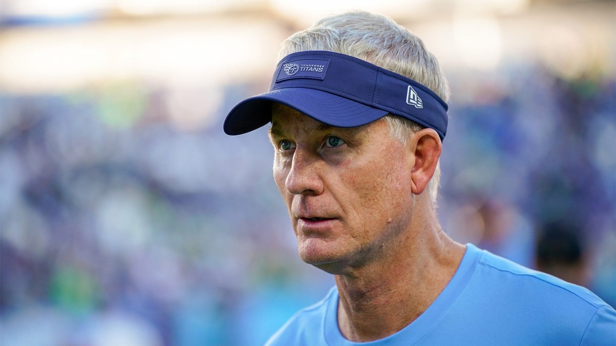 Tennessee Titans coach Mike McCoy exits the field after the game against the Seattle Seahawks at Nissan Stadium in Nashville, Tenn., Sunday, Nov. 23, 2025.