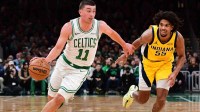 Payton Pritchard connects with Neemias Queta for a stunning alley-oop as the Celtics face the Pacers in a key eastern conference matchup.