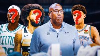 Need cover image of Mike Brown looking perplexed and Ousmane Diegn, Marvin Bagley III, and Chris Boucher surrounding him, potentially with question marks covering their heads